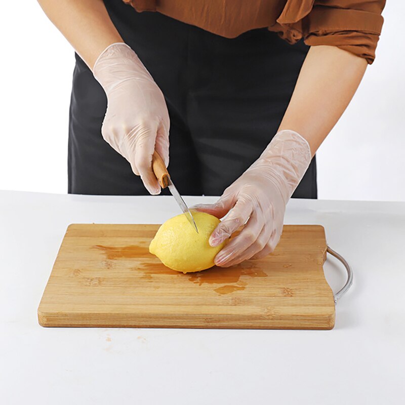 100 stuks transparante pvc wegwerphandschoenen voor huishoudelijk gebruik in restaurants