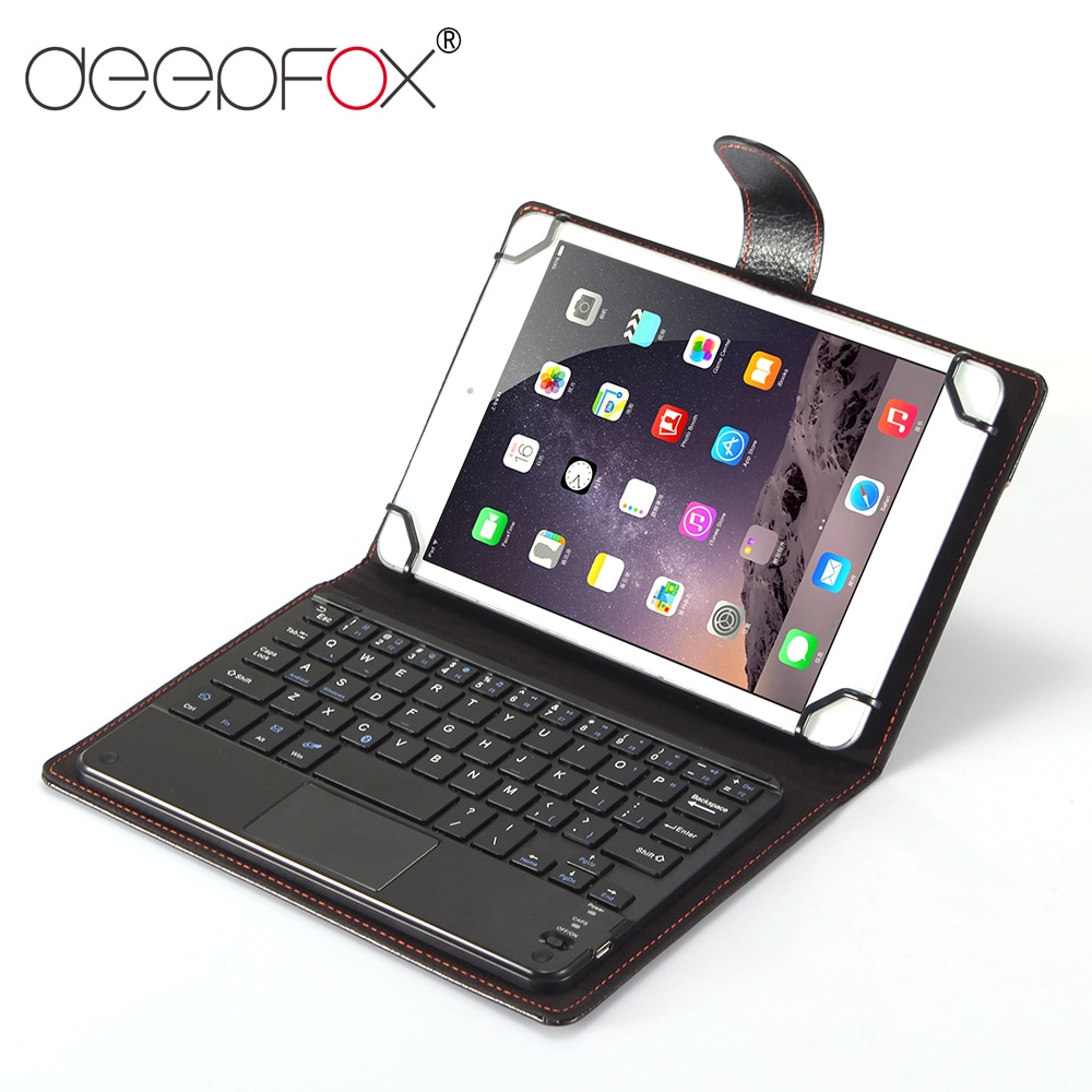Deepfox Bluetooth Keyboard Case For 7 8 9 10 inch iPad Tablet PU Leather Protective Case Stand Cover with Bluetooth Keyboard