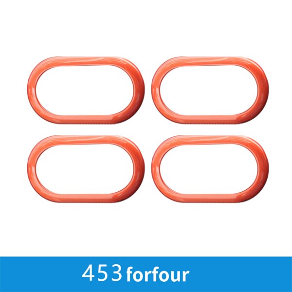 Car inner door bowl Decorative shell cover For Smart Fortwo Forfour 453 car accessories interior styling Modification Sticker: Orange-4PCS