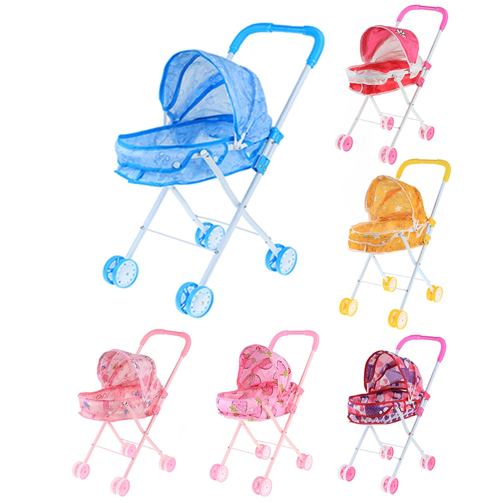 Mini Simulatie Opvouwbare Baby Push Winkelwagen Kinderwagen Wandelwagen Kinderwagen Kids Pretend Play Meubels Speelgoed