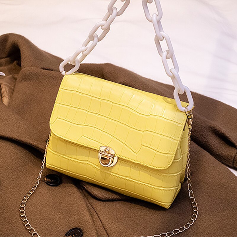 Lässige kleine schultertaschen mit alligatormuster für damen, große ketten, Bote-Tasche, handtasche, crossbody-handtasche, süßes täschchen