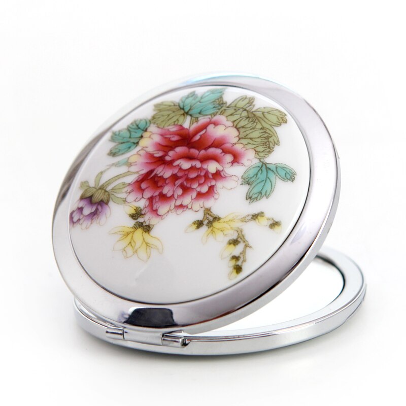 Small Metal Makeup Mirror Portable Folding Mirror Round Mirror Magnifying Mirror Makeup Vanity Vanity Mirror