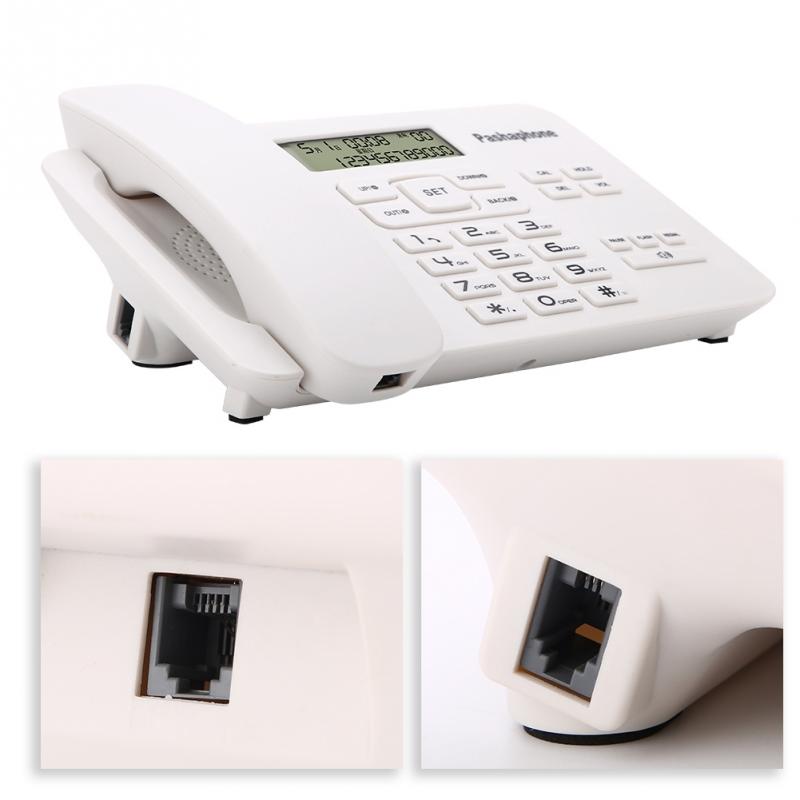 Telephone with Corded Phone with Caller IDFSKDTMF Dual SystemCalendar LCD Display For Home Office White