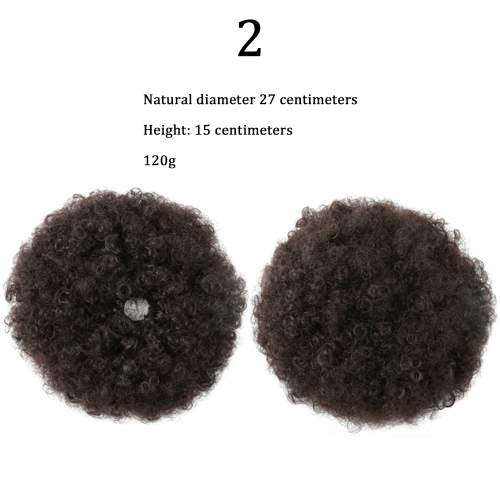 Coleta sintética Afro Puff con cordón, pelo corto Afro Kinkys, extensión de moño Afro rizado, postizos de gran tamaño, 10 pulgadas: T1B/613