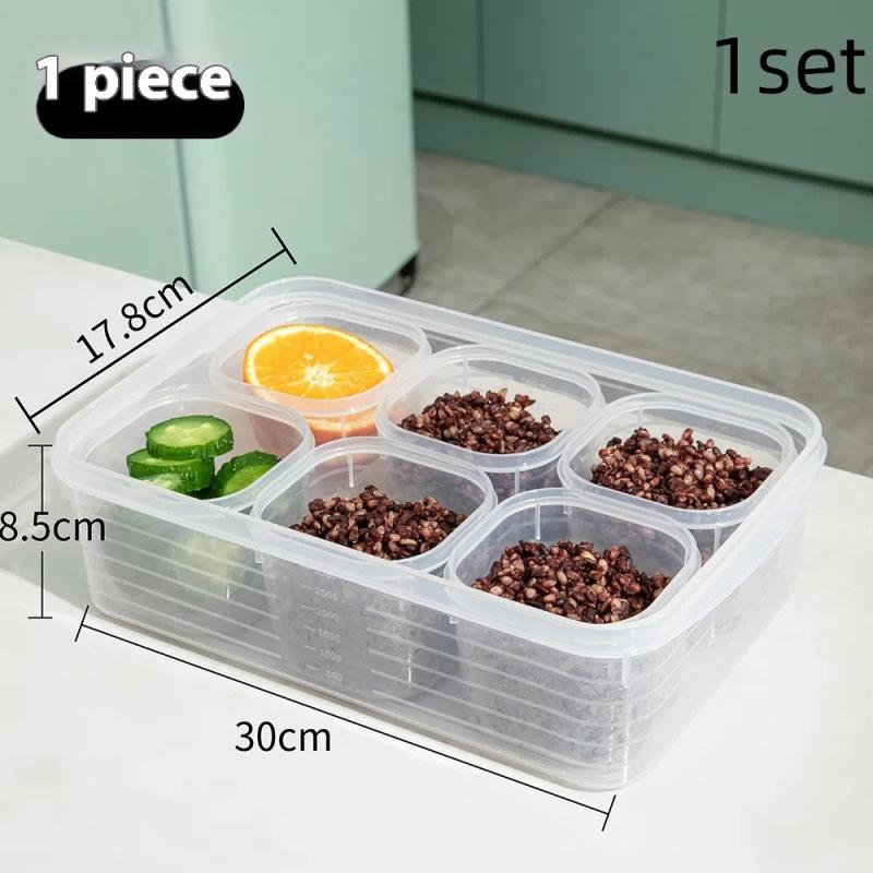 Food Storage Container Vegetable Fruit Fresh-keeping Box With Lid For Refrigerator Kitchen Spice Seasoning Storage Jar: black