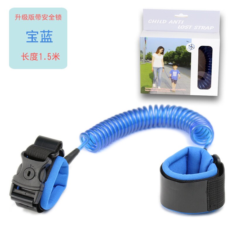 Happywalk freundlicher gehen FlüGel Hand Seil Baby Anti-Verloren Schlüsselband freundlicher Sicherheit Gürtel Anti-Verloren Armbinde: Blau Sicherheit sperren 2 M