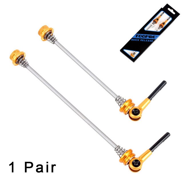 Titanium Alloy DIY MTB Road Bike Quick Release Skewers Elongated Shaft Wheel Hub Lever Upgrade Replacement: Golden