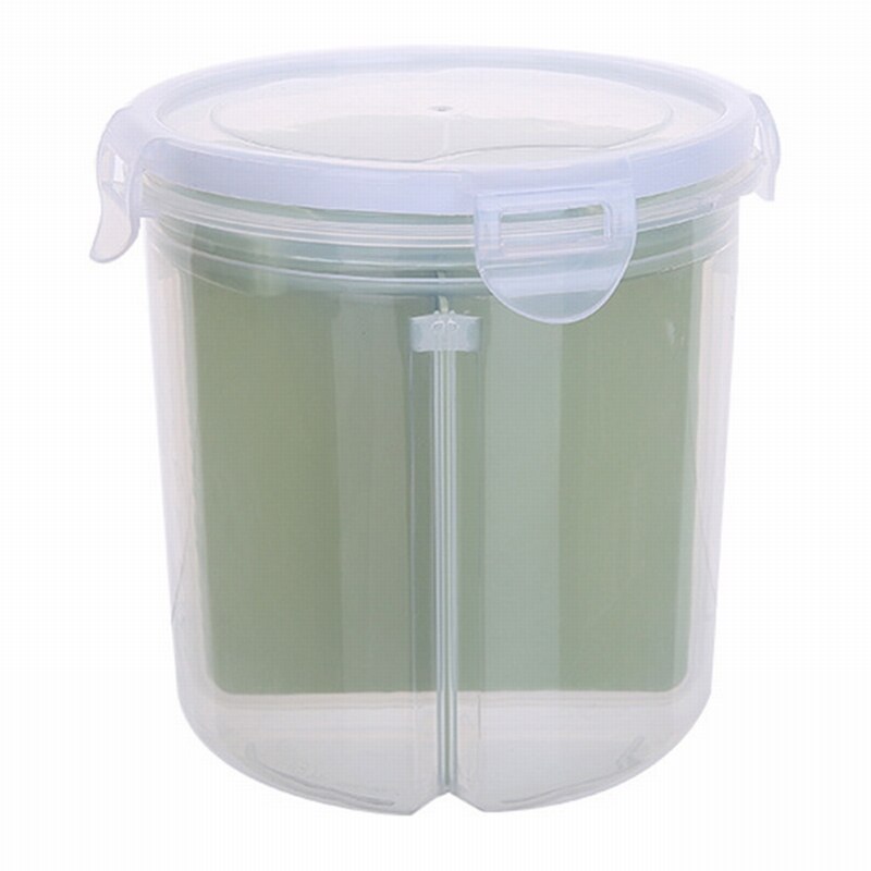 Junejour Plastic Rotary Rice Cans Grain Storage Bins Cereal Dispenser Box Kitchen Food Barrels Container Storage Boxes S/L: Light Green / L