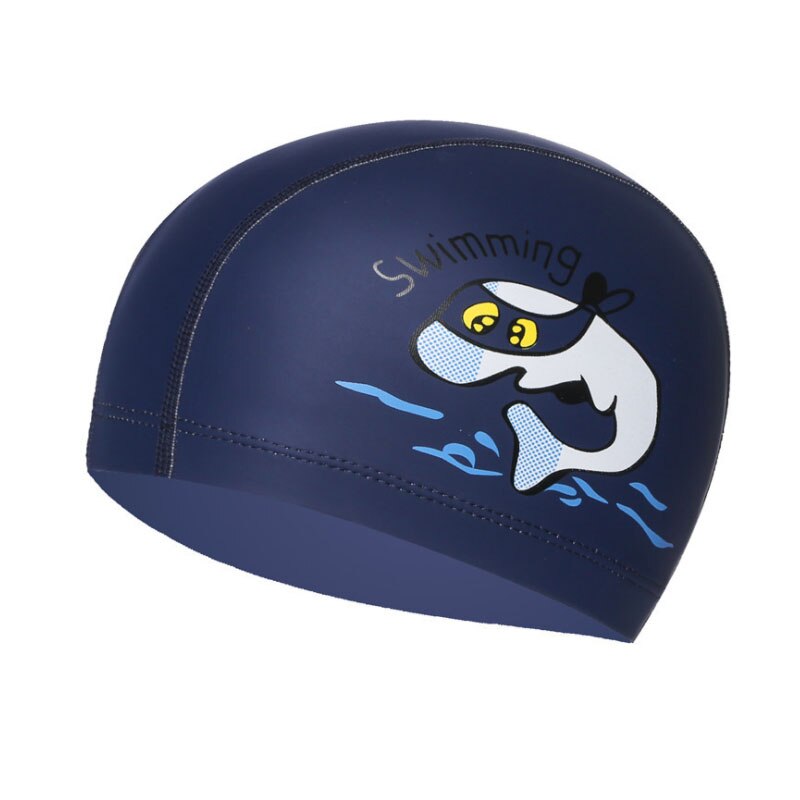 Casquette de piscine pour enfants, chapeau de protection en forme de dauphin, bouchon d&#39;oreille, étanche, pour garçons et filles, accessoire de plongée: Dark Blue