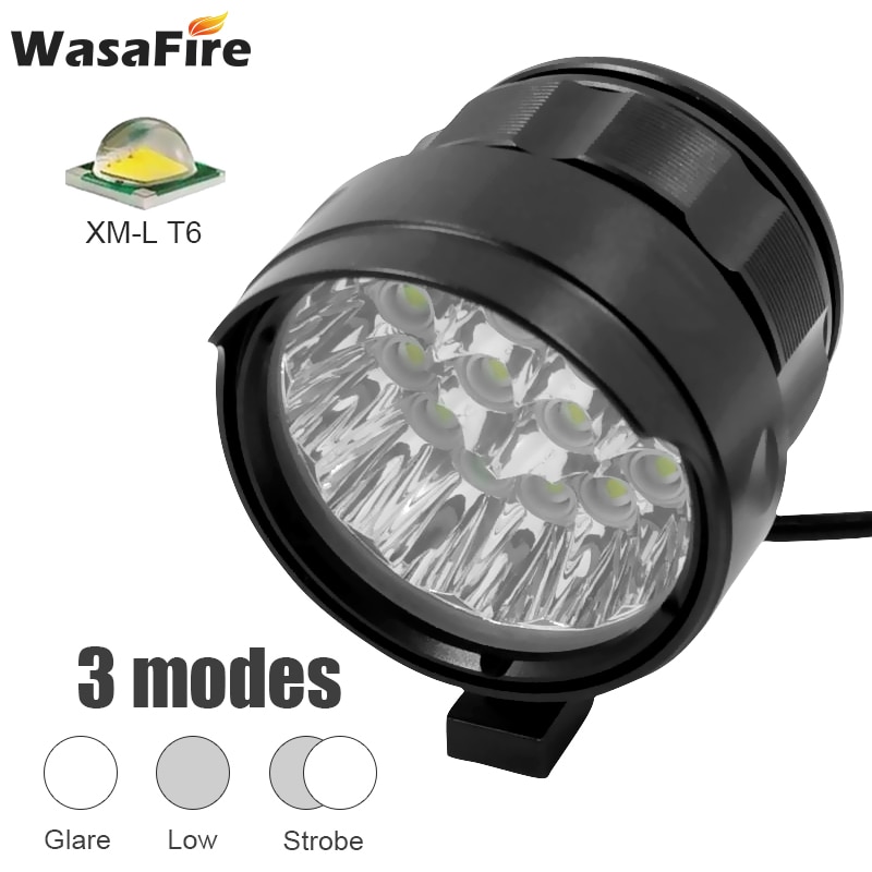 Wasafire 18 * Xml T6 Fiets Licht Super Heldere 40000 Lumen Fiets Front Light Waterdichte Fietsen Led Head Lamp Mtb koplamp