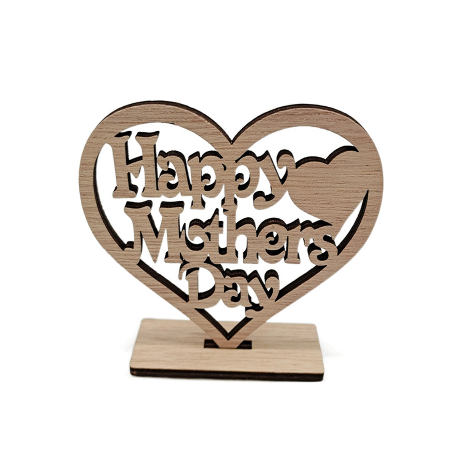 Handmade Wooden Ornaments Mother's Day Heart Crafts Love Happy Mother's Day For Home Desk Decor Women Mum Birthday Party