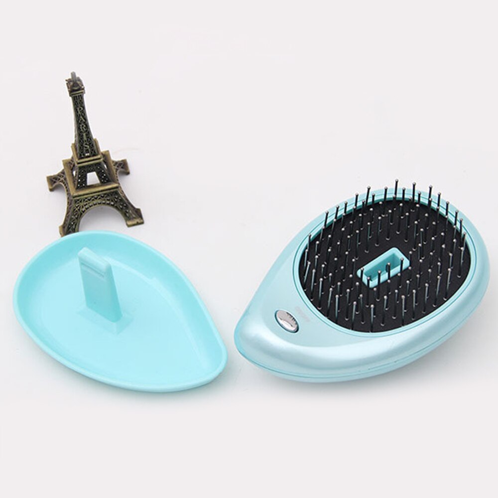Bærbar elektrisk hår ionisk børste hår elektrisk vibration anti hårtab magnetisk massage kam mini glat hår kam 2 farver