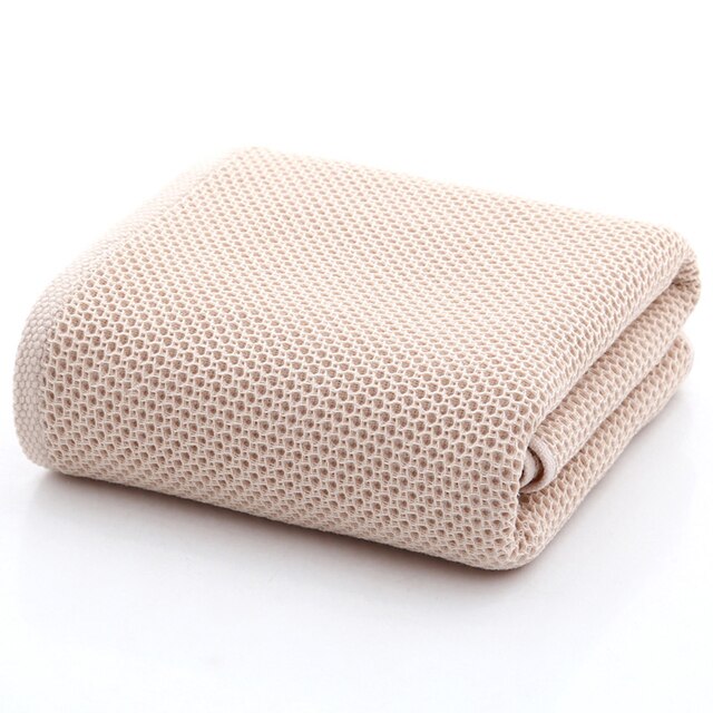 Toalla de gofrado de , accesorios de baño, toalla absorbente de color sólido, fuerte, después del ejercicio, 70x140cm: 70cmx140cm / Beige