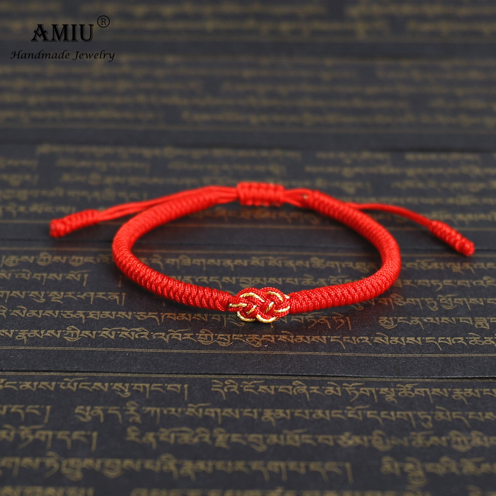 AMIU Tibetischen handgefertigt unendlich Knoten Buddhistischen Glück Armbänder Für Frauen Männer Seil Knoten Amulett Tibet Geflochtene Armbinde