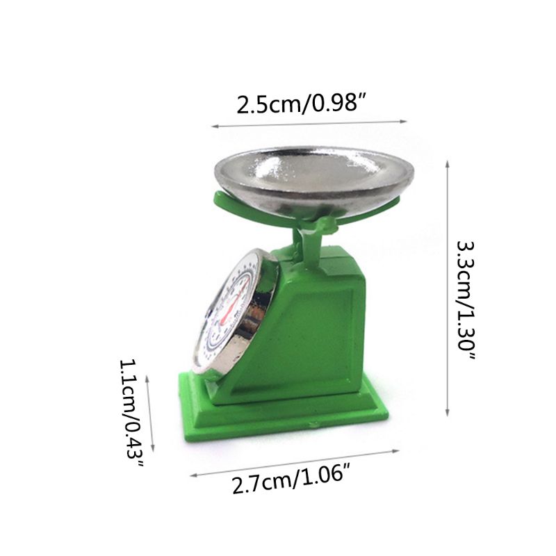 1/12 Mini Dollhouse Miniature Market Stall Weight Pound Scale Kitchen Tool Toy