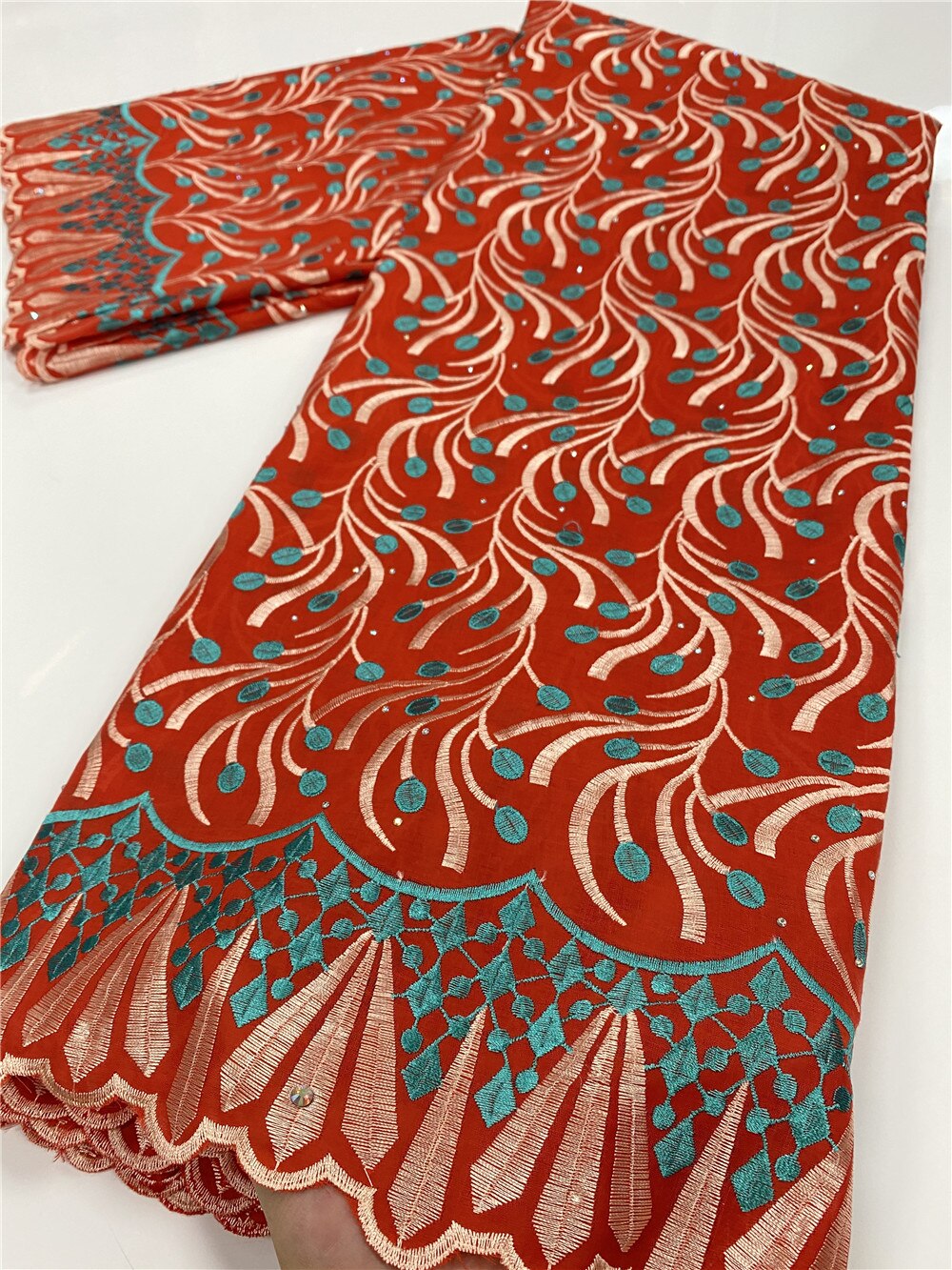 Swiss Voile Lace In Switzerland With Stones African Dry Cotton Lace Fabric Lace Nigerian For Wedding YA3532B-5
