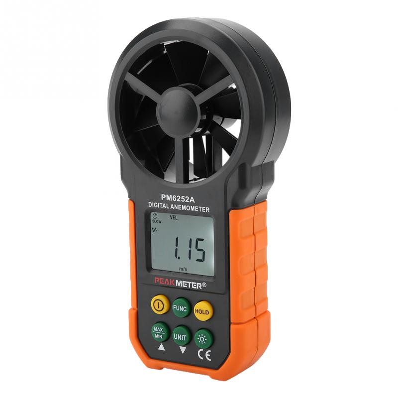 PEAKMETER PM6252A Digitale Anemometer Draagbare Digitale Wind Meter Air Volume Meten Anemometer Speed Meetinstrumenten