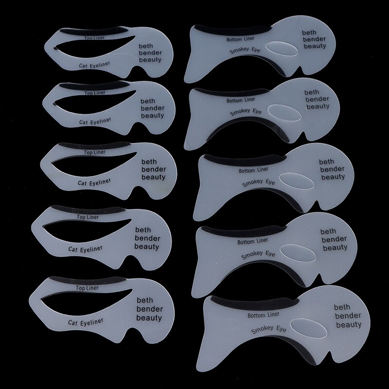 10pcs Eyeliner Stencil Cat Eye Models DIY Eyeliner Template Card Cosmetic Tool