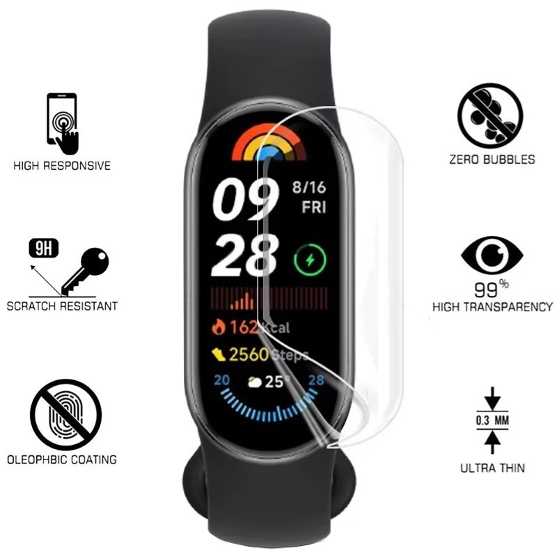 1-5 uds película de hidrogel para Xiaomi Mi Band 9 8 7 Protector de pantalla para reloj inteligente en Mi Band 8 7 6 5 Mi Band9 película protectora no vidrio