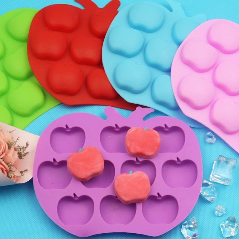 10 moules en silicone pour gelée de pomme, moules à pudding, moules à savon froid, moule en silicone réutilisable