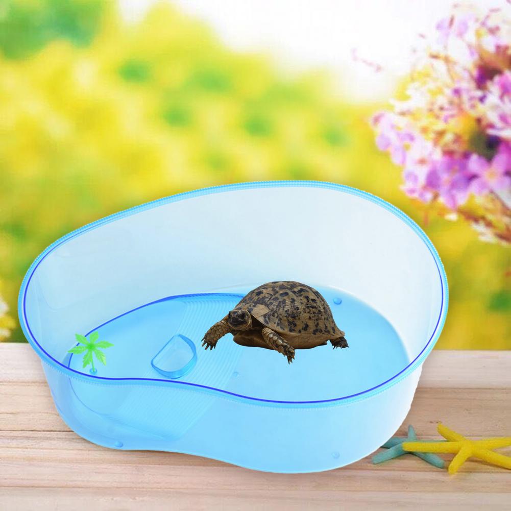 Tanque de tortugas con plataforma de apoyo, caja de cría de tortugas, transparente, de gran capacidad, para acuario