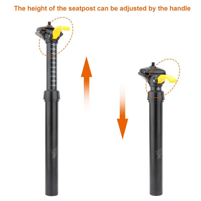 MEROCA-tija de sillín telescópica para bicicleta de montaña, gotero con Control manual, tubo retráctil, 30,9/31,6mm