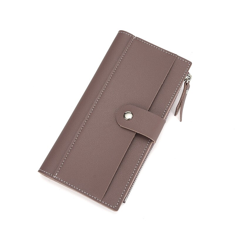 Cartera larga de piel para mujer, cartera con broche para mujer, , cartera para mujer, tarjetero para mujer , bolsillo para mujer y adolescente: Purple