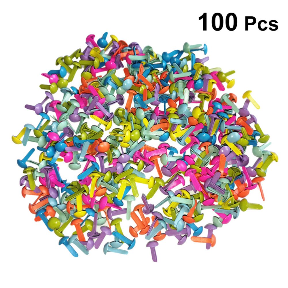 100 Pcs Mini Brads Diverse Kleuren Ronde Brad Pastel Brads Voor Scrapbooking Ambachten Maken Stempelen En Diy-8x20mm