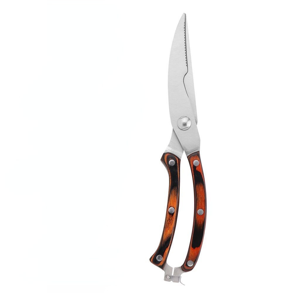 1pcs Strong Knives Kitchen Stainless Steel Poultry Fish Chicken Bone Scissors Kitchen Gadgets Chef Japanese Knife Cooking: Colored wood C1