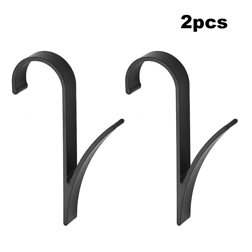 Crochet multifonctionnel en aluminium, espace de radiateur, porte d'armoire, crochet arrière, serviette de salle de bain, petit crochet, accessoires pour la maison, 1/2 pièces: GRIS FONCÉ