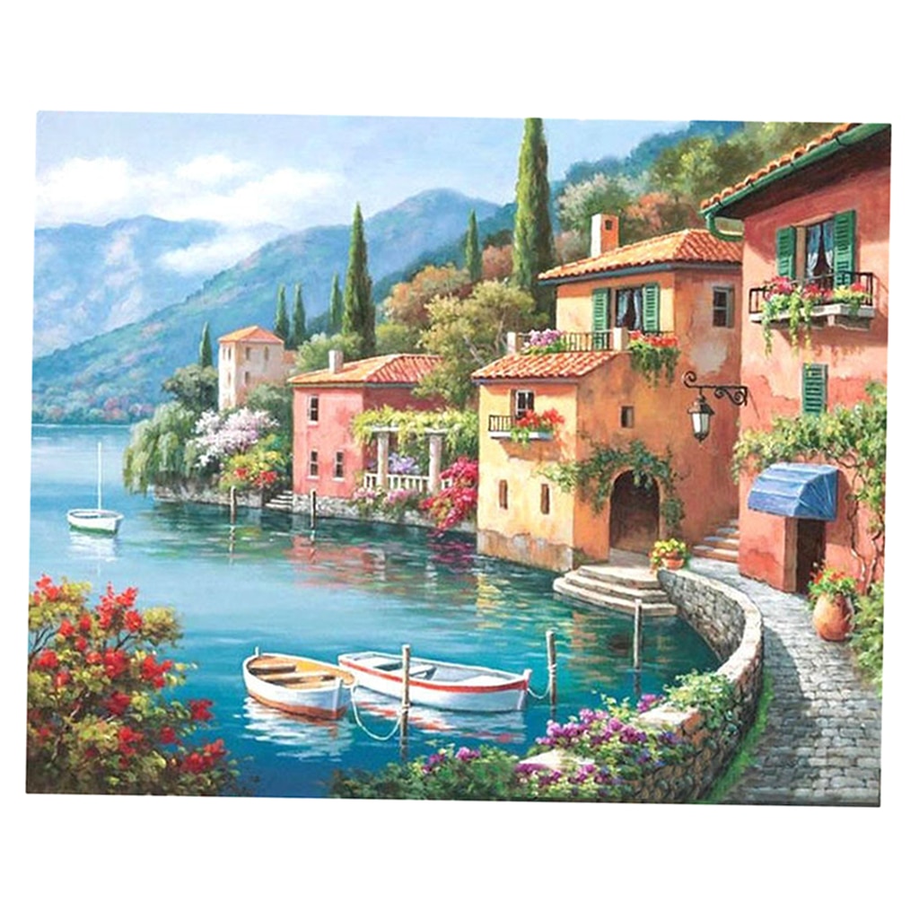 Acrylic Paint by Number Kit On Canvas for Adults Beginner -Landscape 20x16 inch