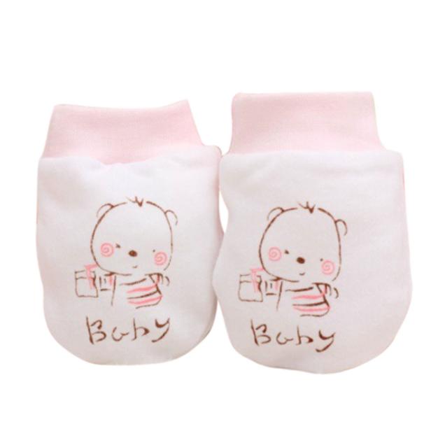 1 Pairs Cute Cartoon Baby Infant Boys Girls Anti Mittens Soft Gloves Lovely Very Soft Baby Cotton Gloves Protection Tiny Hand: Pink