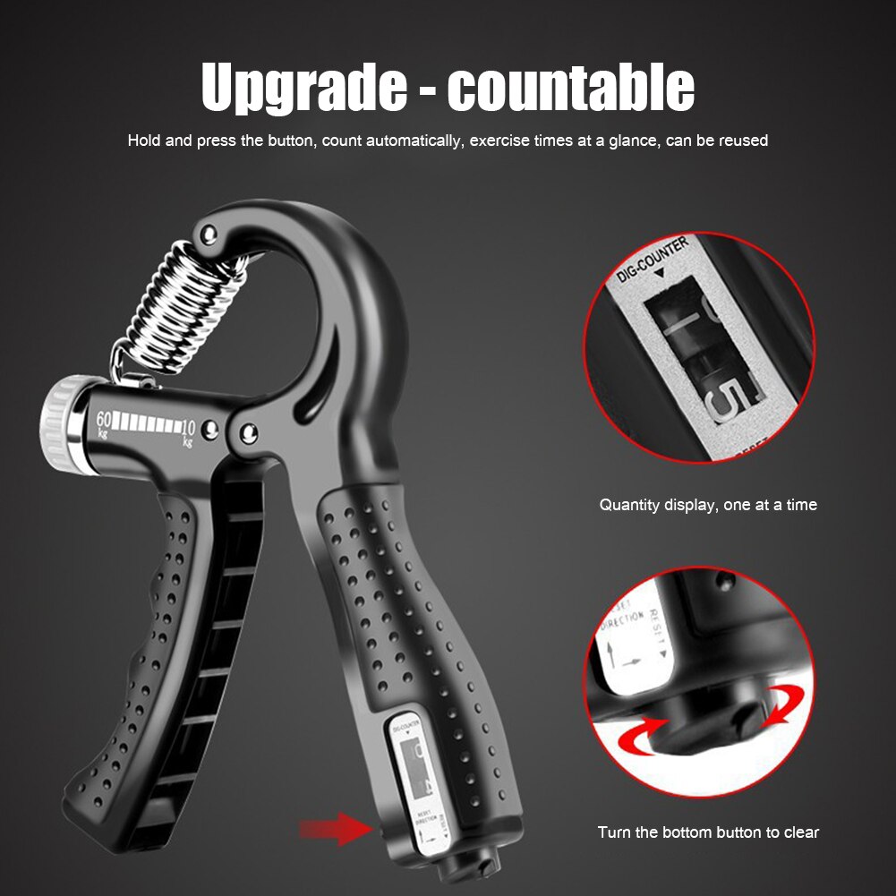 Adjustable Countable Fitness Hand Gripper Finger Hand Strength Exercise Grip Finger Rehabilitation Training Device
