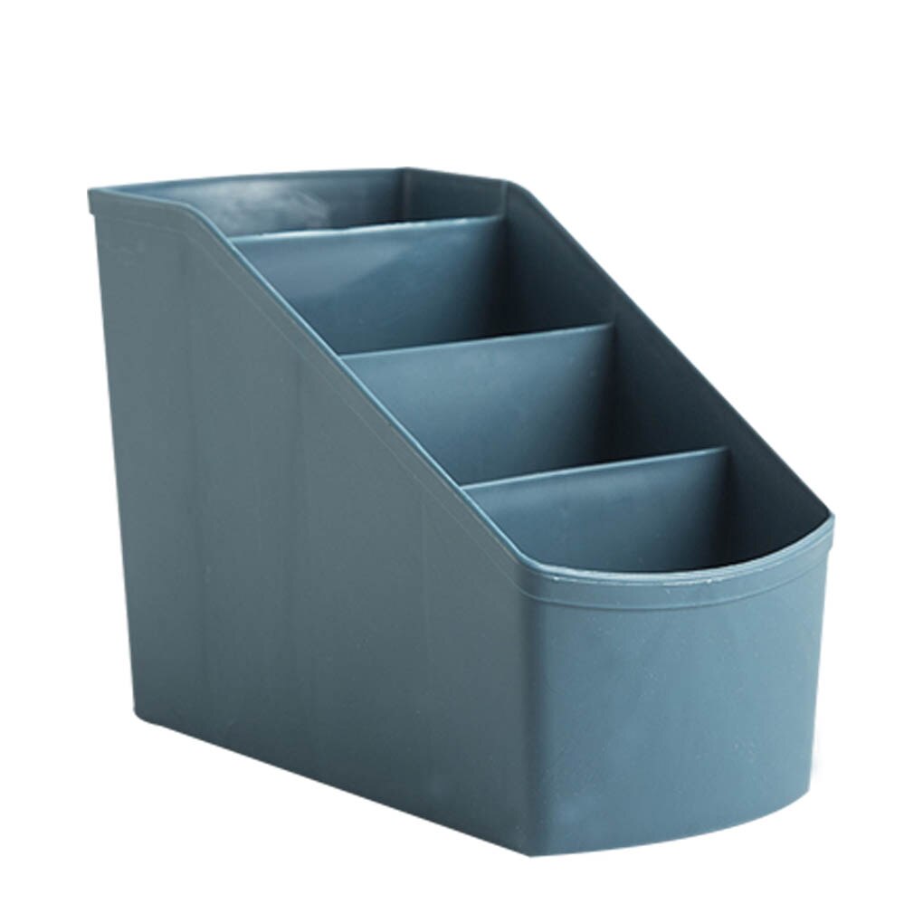 Plastic Makeup Organizer Box Desktop Cosmetic Storage Box 4 Compartment Pen Stationery Organizer Remote Control Holder: 01