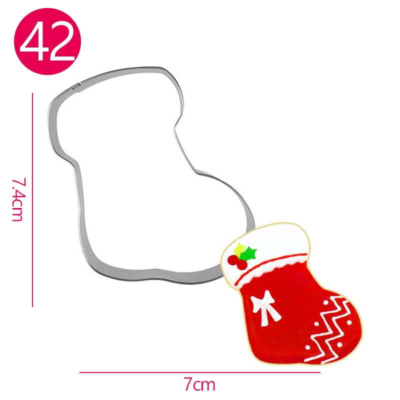 Kerstboom Sneeuwpop Cookie Cutters Candy Fondant Cookie Cutters Rvs Suiker Ambachtelijke Bakken Gebak Biscuit Mallen: 11