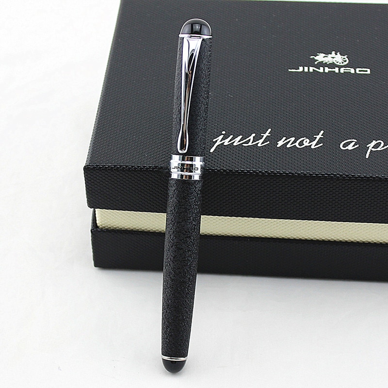 JINHAO 750 Stift Geschäft Schreiben Liefert Grau 0,7mm Feder Gel Stift Schach boad Rolle Ball Kuli luxus Schreiben tinte schwarz Nachfüllung