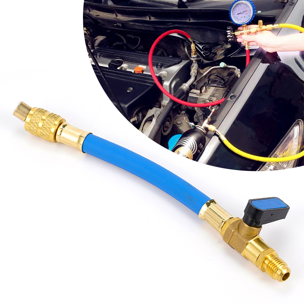 Juego de mangueras de manómetro de diagnóstico de coche, conjunto de herramientas de refrigeración, aire acondicionado, CA, 19cm, R134A, 800PSI