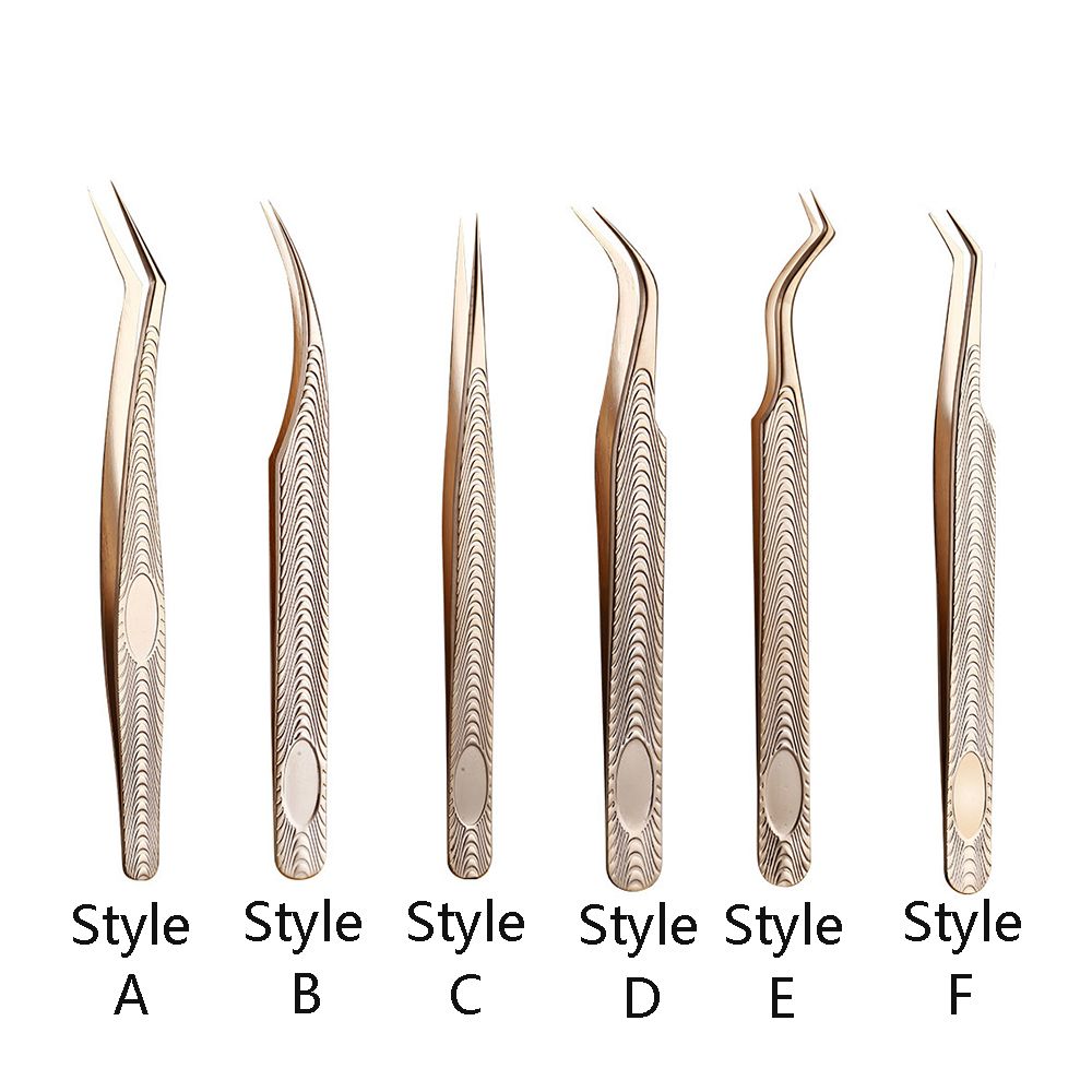 1 PC Volume Eyelash Extensions Tweezers Stainless Steel Lash Tweezers Curved Precise for Eyelash Extensions Application