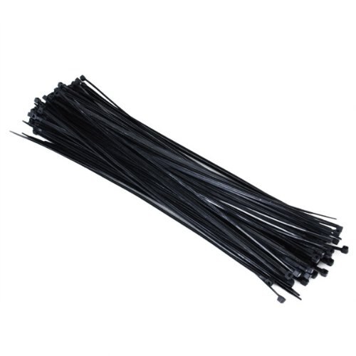 100 stuks 7.7 inch kunststof kabel-/draadbinders met zelfborgende tanden - zwart: Default Title