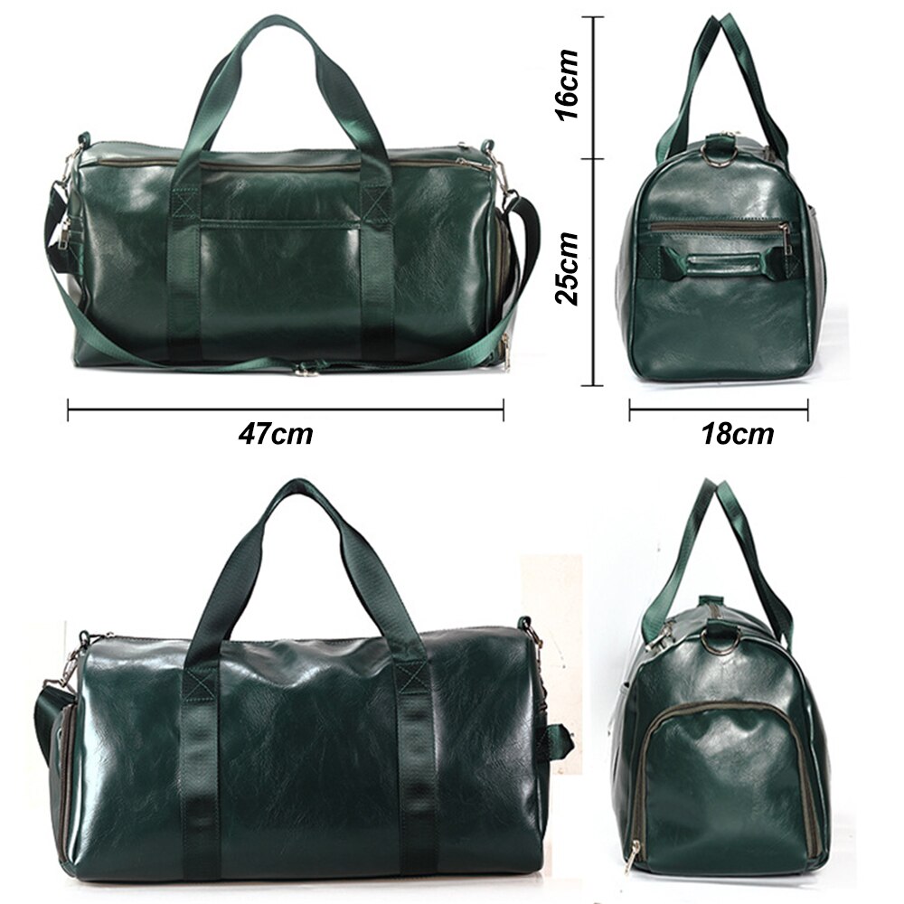 Sporttasche Leder Duffle Schulter Taschen Schuh Fach Wasserdichte draussen Reise Große Kapazität Sport Fitness Handtasche X163D