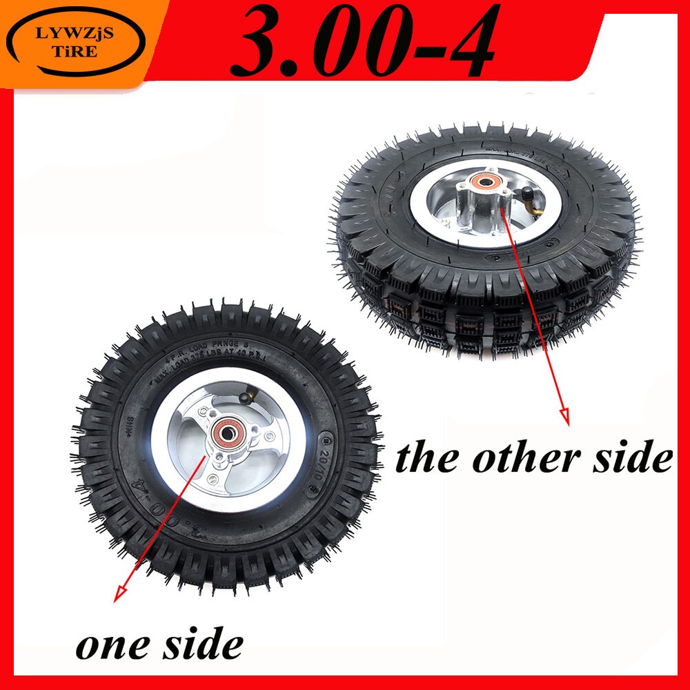 3.00-4 Wheel Tyre with Alloy Hub Rim 3.00-4 Inner Tube Outer Tire for Electric Scooter Rear Wheel,Trolley, Warehouse Truck Parts