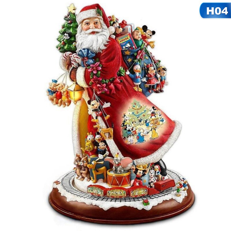 Sculpture rotative d'arbre de noël en Train, décorations de fenêtre en pâte, autocollants de poupée suspendue, décorations pour la maison: 4