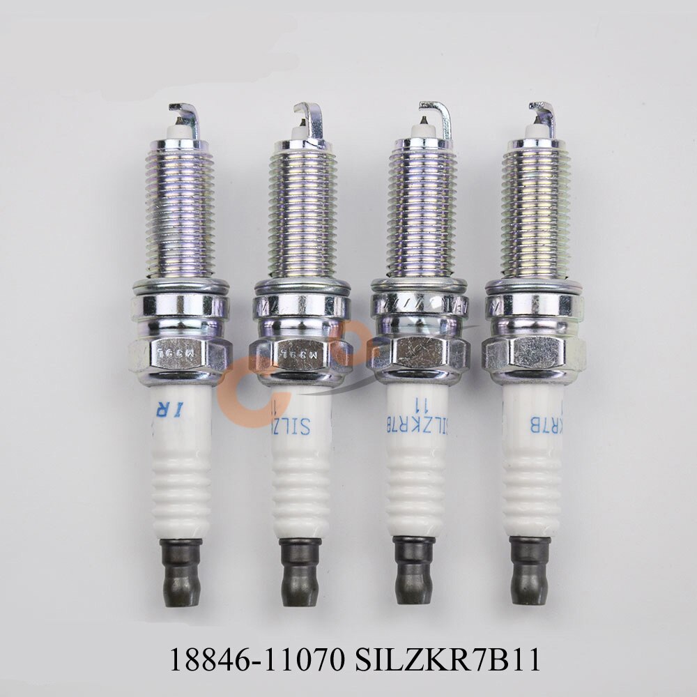 4pcs/lot Iridium Spark Plug 18855-10080 18846-11070 18855-10060 LZKR6B-10E SILZKR6B11 18840-11051 for Hyundai Elantra Genesis: 18846-11070