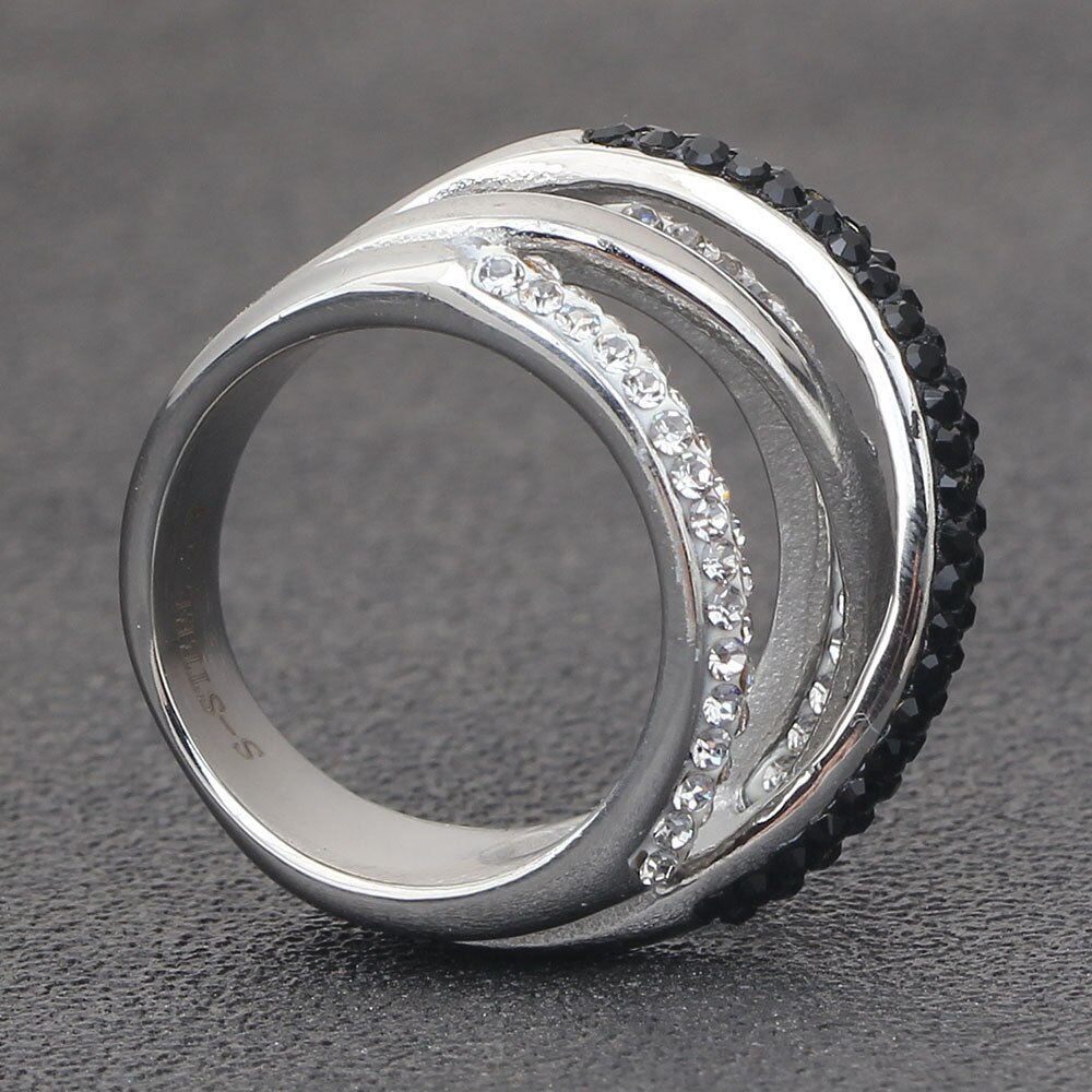 edelstahl Kristall Schmuck Verlobung Ringe Für Frauen