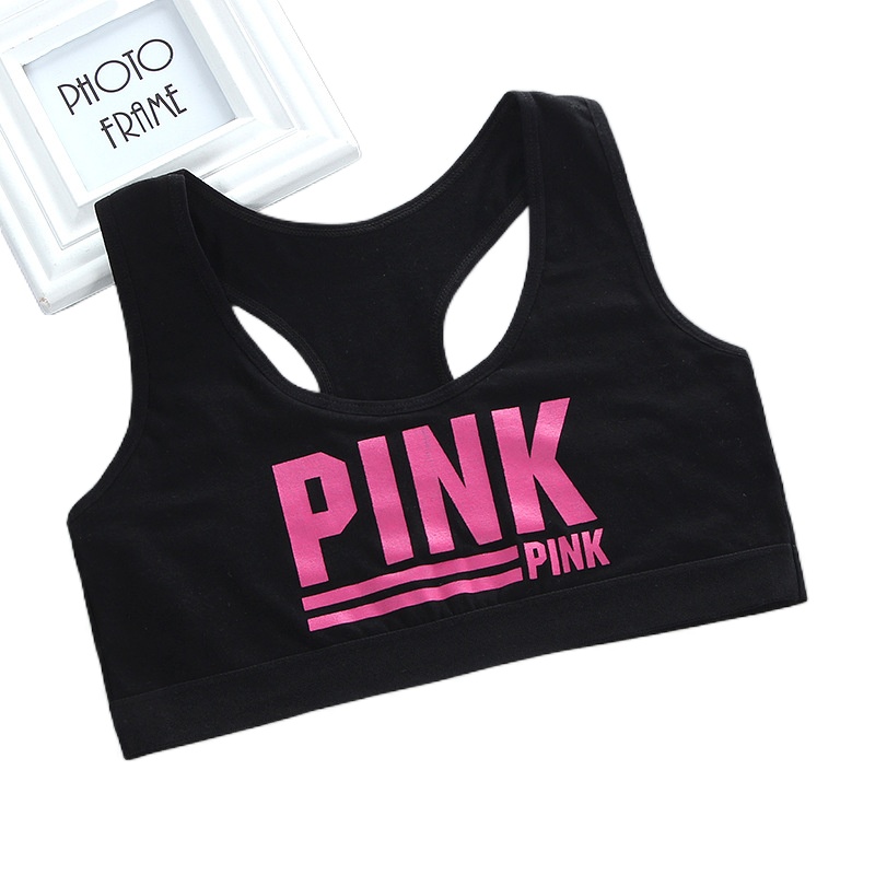 10PC Summer Girl Bras Teen Crop Top Sport Training Bras Puberty Underwear Vest Racerback Kids Tube Top Droppshipping 12: B Black