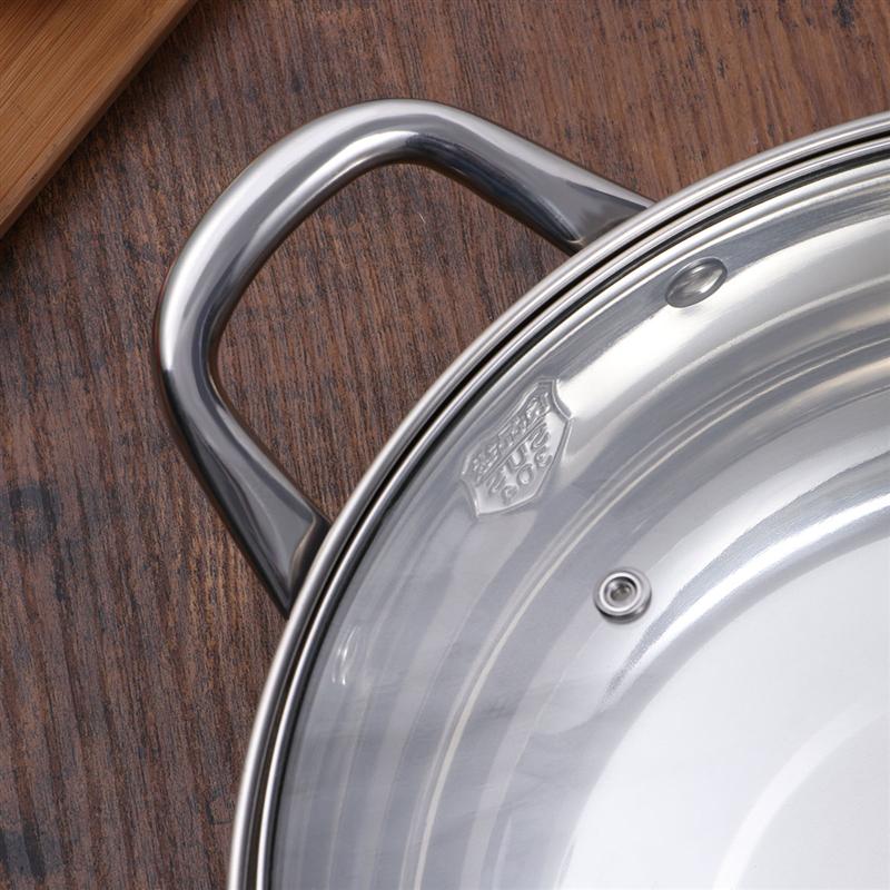 BESTONZON-ollas de cocina antiadherentes de doble cara, multifuncionales, Yin Yang, con tapa de vidrio, utensilios de cocina para restaurante y hogar, 1 unidad