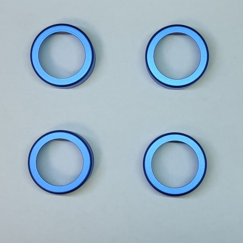 Coche decoración Interior Acc ventilador de aire acondicionado botón Audio estéreo Control de volumen anillo kit de cubierta para Volvo S40 V50 II 2: 4 rings in blue