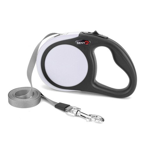 Dog Leash Retractable Automatic Extending Puppy Walking Running Leads 3M/5M Premium Durable Dog Traction Rope Belt Pet Leash: white / 5M