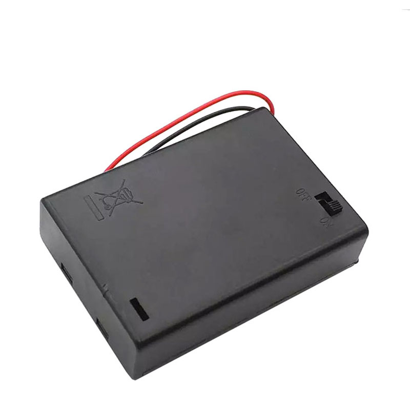1Pcs/lot Plastic 4.5V 3 AA battery cell holder box case compartment with on/off switch and cover