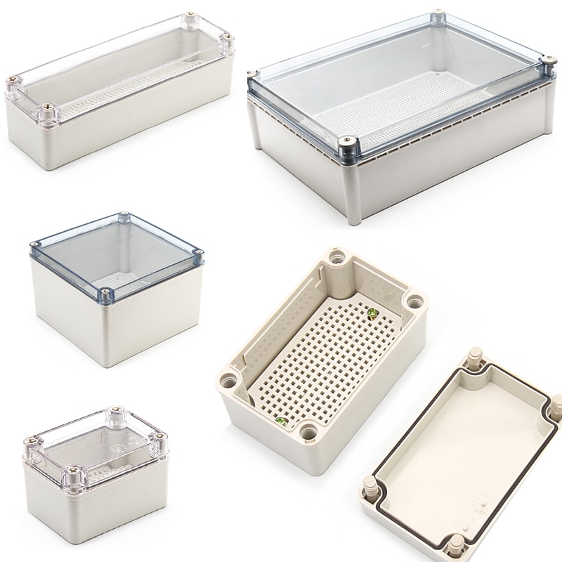 IP67 Waterdichte Plastic Abs Behuizing Voor Elektronica Met Montage Board Elektrische Transparante Cover Behuizing Junction Box Case